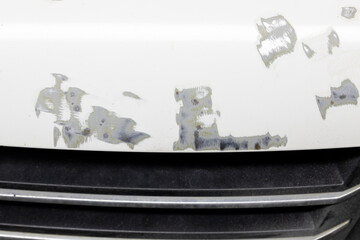 Car body repair, rust removal, partial removal of the paint layer.