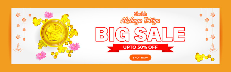 vector illustration for Akshaya Tritiya sale banner