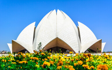 The House of Worship popularly known as the Lotus Temple due to its Lotus like structure in New...