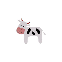 KIDS LITTLE COW VECTOR ILLUSTRATION ISOLATED ON WHITE
