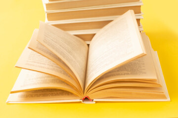 a stack of books. Books background for science and education. Reading and writing concept