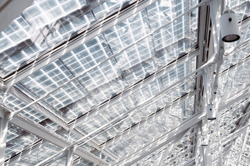 Fototapeta premium wall of building construction of a building, interior of a modern white building