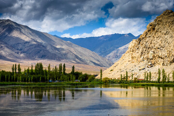 Beautiful summer lake in Ladakh. This lake is completely frozen during the winters and used for...