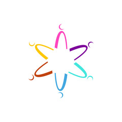 Cute People Together Sign, Symbol, Art, Logo isolated On White