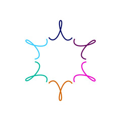 COLORFUL PEOPLE TOGETHER SIGN, SYMBOL, LOGO ISOLATED ON WHITE BACKGROUND