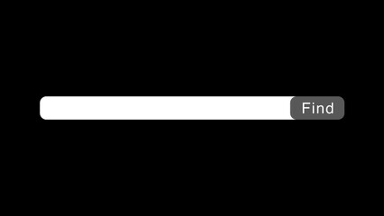 Find Search Bar with Hand Cursor Click on Black Background