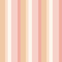 Abstract seamless pattern with vertical stripes flat style, vector illustration. Pastel colors, shades of pink and orange, geometry. Print for interior design, fabric, web