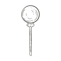 Doodle lollipop vector illustration isolated on white.