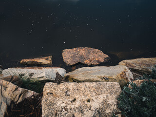 rocks in the lake