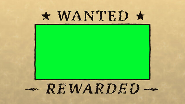 Wild West Wanted Posters with Green Screen and Paper Texture