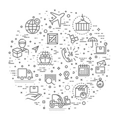 Parcel delivery service illustration