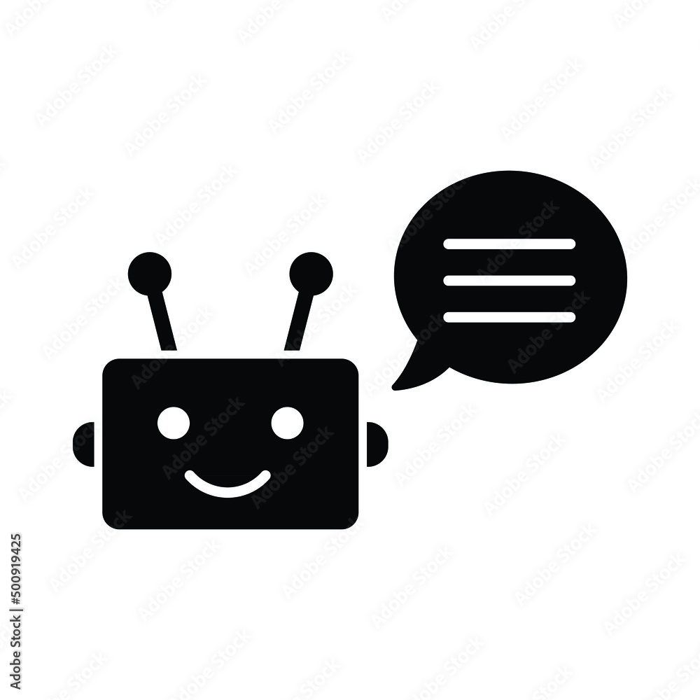 Poster chatbot vector icon chat robot sign