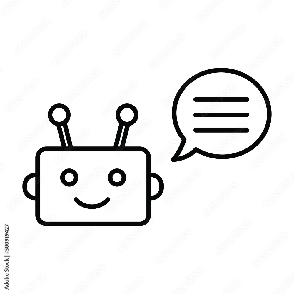 Poster chatbot vector icon chat robot sign