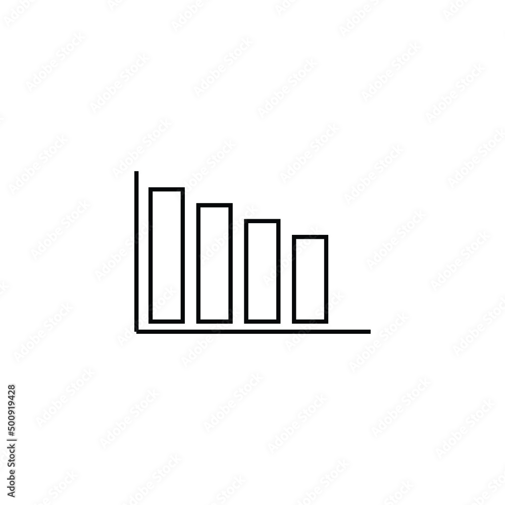Poster vector declining graph icon on a grey background
