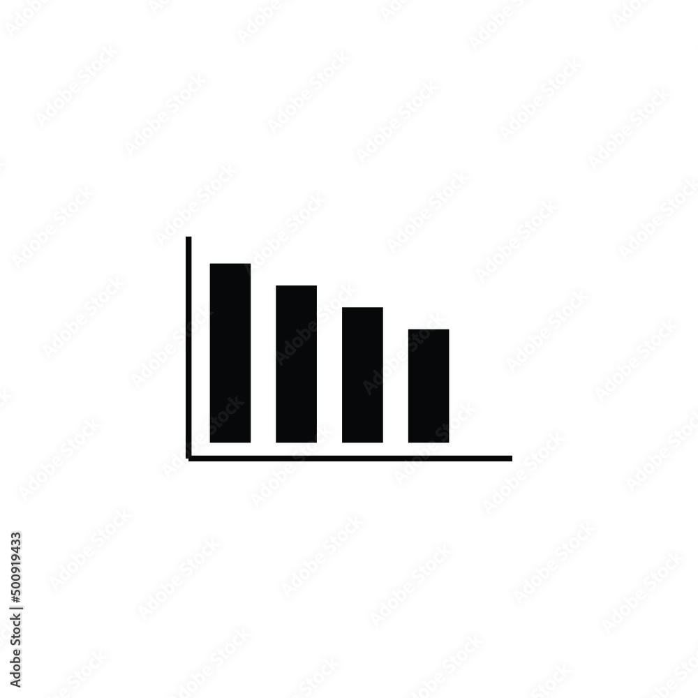 Poster vector declining graph icon on a grey background