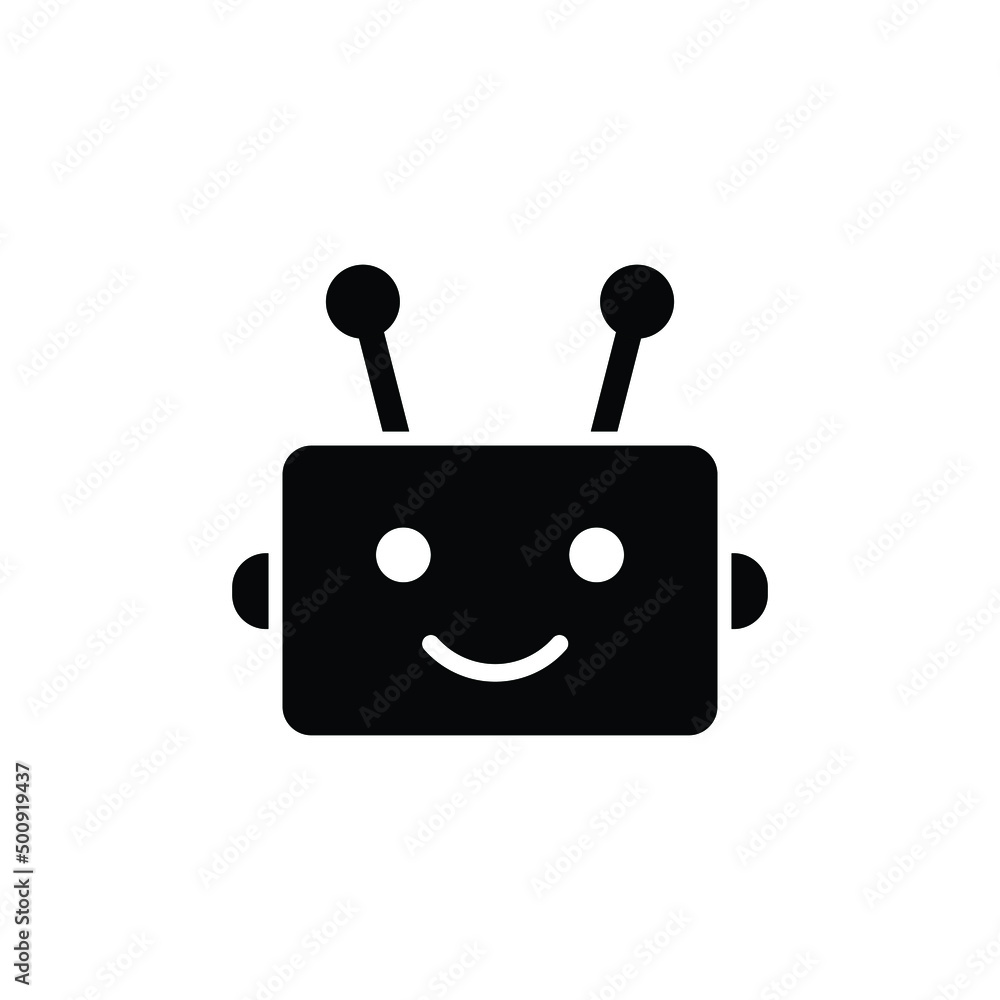 Poster chatbot vector icon chat robot sign