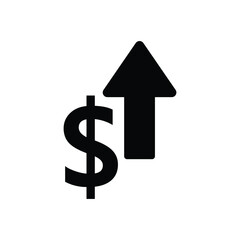 dollar rate increase icon fall sign