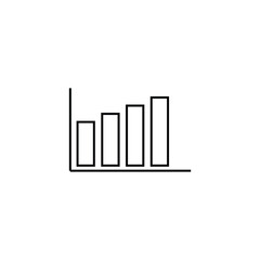 Vector growing graph icon on a grey background