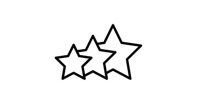 rating stars animated outline icon. rating stars line icon 4k motion design for web design, mobile apps, ui design.