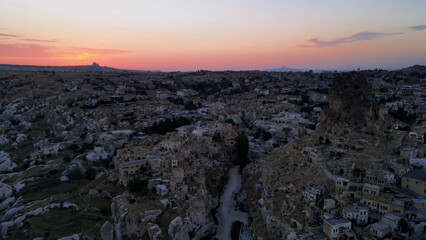 Aerial top view of Cappadocia in Turkey