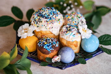Easter cake, painted eggs, Orthodox Easter