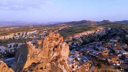 Aerial top view of Cappadocia in Turkey