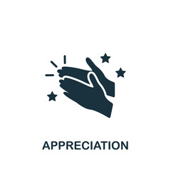 Appreciation icon. Monochrome simple Accounting icon for templates, web design and infographics