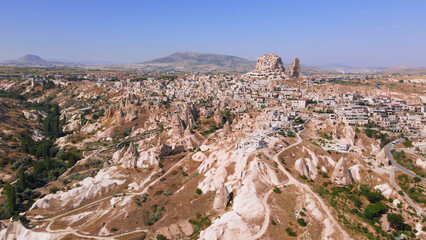 Aerial top view of Cappadocia in Turkey