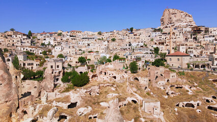 Fototapeta na wymiar Aerial top view of Cappadocia in Turkey