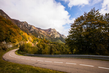 Autumn sunrise in Puigsacalm peak, La Garrotxa, Girona, Spain