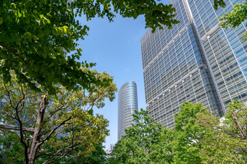 Obraz na płótnie Canvas 東京都品川区のビジネス街の都市景観