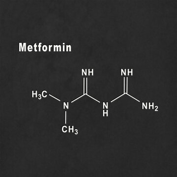 Metformin diabetes drug, Structural chemical formula