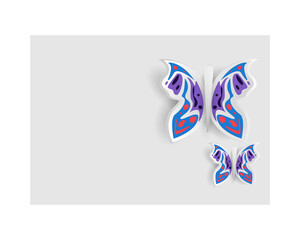 Paper cut art butterfly background design