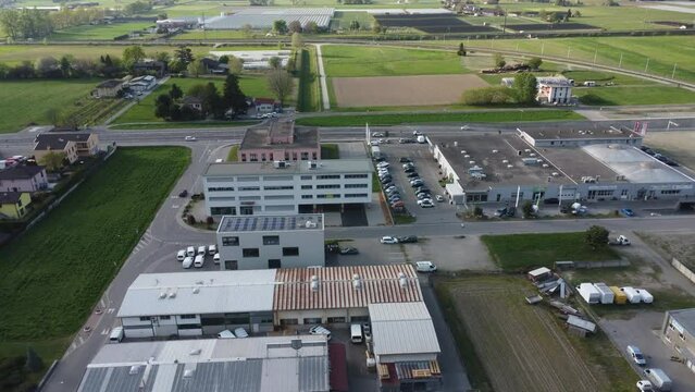 aerial view industrial area drone 4k