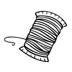 Spool of thread for sewing. Fashion designer tool.