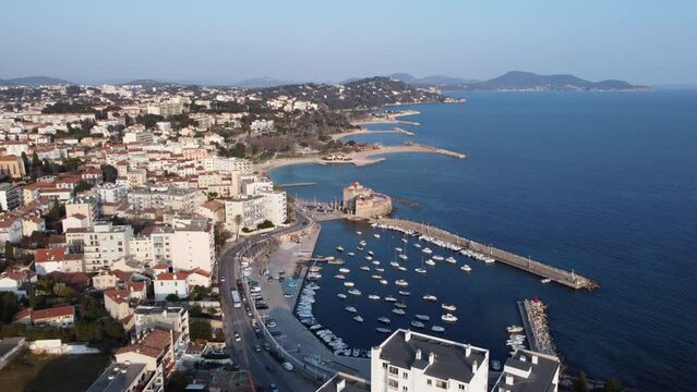 Le Mourillon and Marina with Fort Saint-Louis, Neighborhood of Toulon AERIAL