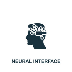 Neural Interface icon. Monochrome simple Artificial Intelligence icon for templates, web design and infographics