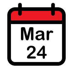 Calendar icon with twenty fourth march