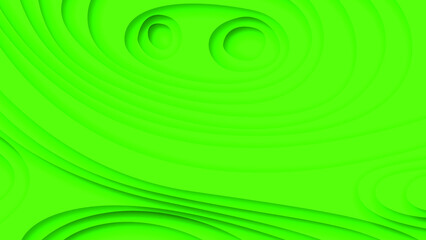 Green Wavy Abstract Paper Cut Background Vector Shadows 3D Smooth Objects Modern Design