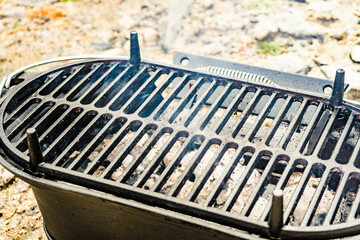 Empty grill after grilling food