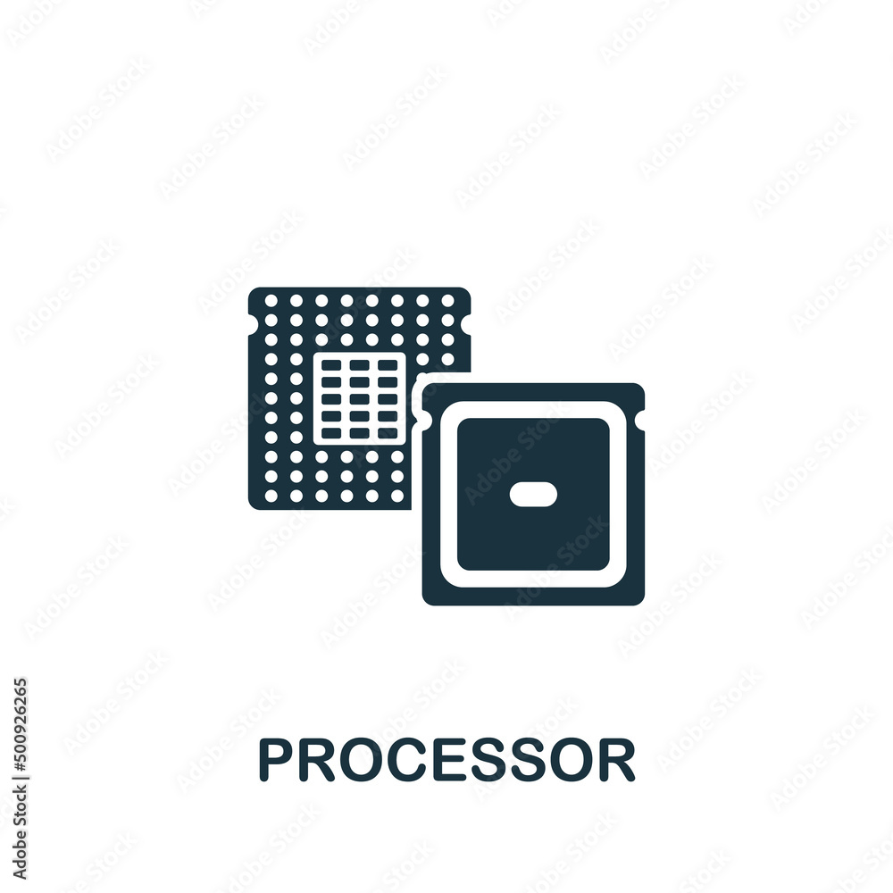 Poster processor icon. monochrome simple artificial intelligence icon for templates, web design and infogra