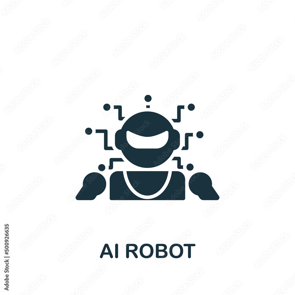 Poster ai robot icon. monochrome simple artificial intelligence icon for templates, web design and infograp