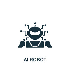 Ai Robot icon. Monochrome simple Artificial Intelligence icon for templates, web design and infographics