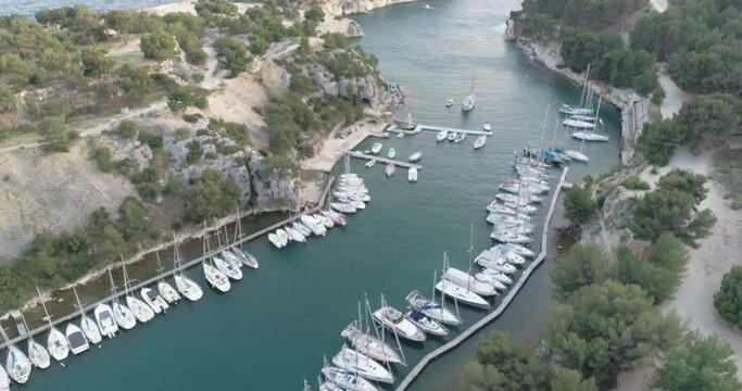 Aerial View of the sea in the Calanques National Park Next to Cassis in France