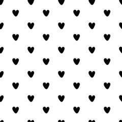 black Hearts seamless pattern on white background, Heart backgrond template, heart shape seamless background, wallpaper decoration, textrue, graphic element, vector illustration
