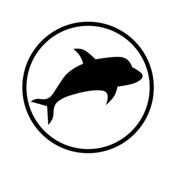 dolphin icon vector. dolphin silhouette