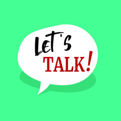 Let's talk on speech bubble