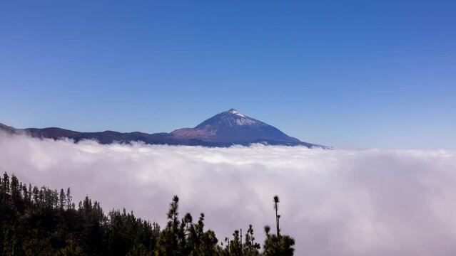 sea of clouds at el teide in tenerife canary islands