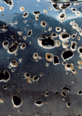 Shot cars during the war in Ukraine. Shot cars during the war in Ukraine. Cars of civilians shot by a Russian hand. car accident. war in Ukraine. car accident. shrapnel holes in cars