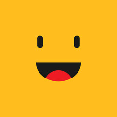 Smiling Emoji on a yellow background. Vector EPS 10